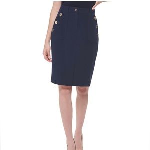 Tommy Hilfiger Sailor-Button Pencil Skirt